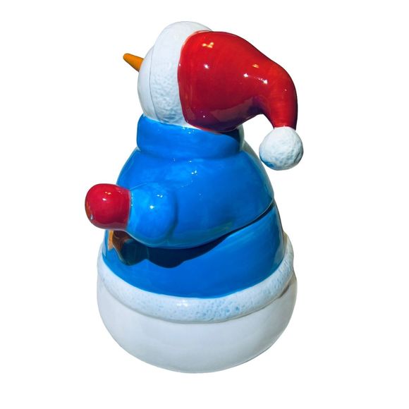 VTG Homespun Holiday Collection Winter Christmas Snowman 10” Cookie‎ Jar w/Box - Picture 6 of 11